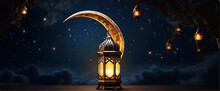 Realistic Ramadan Glow Mosque Moon And Bokeh Islamic Ramadan Eid Mubarak Kareem Mosque Background