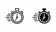 quick time icon set, fast deadline, vector illustration on white backgrond