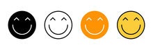 Smile Icon Set Vector. Smile Emoticon Icon. Feedback Sign And Symbol