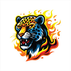 Wall Mural - jaguar head mascot logo