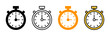 stopwatch icon set vector. Timer sign and symbol. Countdown icon. Period of time