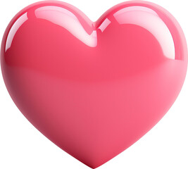 Poster - 3d style heart shape isolated on transparent background. PNG