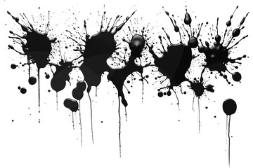 Sticker - Ink stain isolated on transparent background. PNG