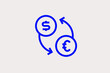 currency exchange pictogram in flat style design. Vector illustration.	
