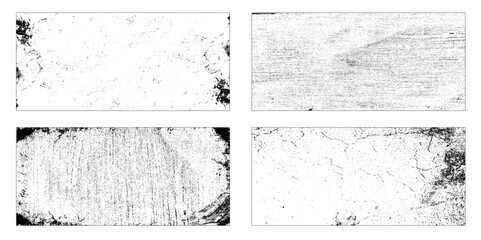 Canvas Print - Set of grunge textures. Vector distress overlay textures. Dirty grainy textures.