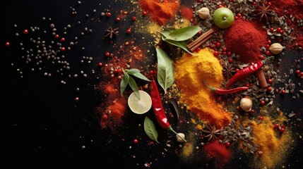 Spices splash background