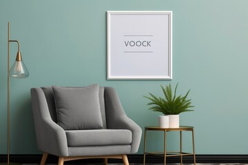 Poster - Mock up poster frame in interior background, Scandinavian style, 3D render, Interior mockup with a picture frame on a wall, AI Generated