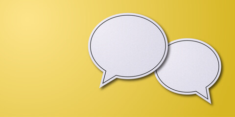 Poster - speech bubble on yellow background, callout with text space