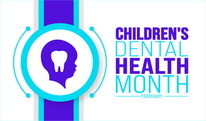 Wall Mural - february Children's Dental Health Month background template. Holiday concept. background, banner, placard, card, and poster design template.