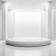 Poster - abstract white light on wall background for display product. mockup with blank empty podium scene co