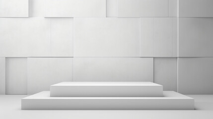 Poster - abstract white light on wall background for display product. mockup with blank empty podium scene co