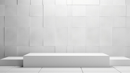 Poster - abstract white light on wall background for display product. mockup with blank empty podium scene co