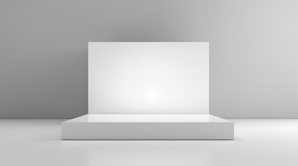 Poster - abstract white light on wall background for display product. mockup with blank empty podium scene co