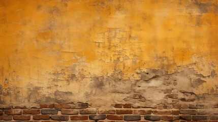 Wall Mural - Image of an old yellow brick wall.