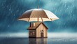 Safe Haven in the Storm: Home Insurance and Protection Under a Blue Rainy Sky