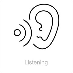 Sticker - Listening and hear icon concept