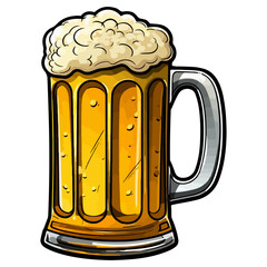 Wall Mural - beer mug with foam illustration