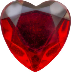 Wall Mural - red heart shape crystal valentines day symbol sticker isolated on white background