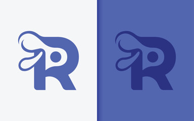 Poster - Abstract Initial Letter R Logo Design Combined with Minimalist Rabbit Head Design Concept. Vector Logo Illustration.