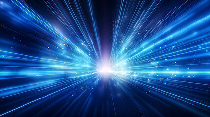 abstract futuristic background with blue glowing neon vertical m