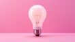 © Shadowkiruu - Illuminated Light Bulb Against Vibrant Pink Background