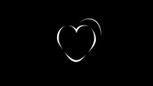 Abstract Black White Heart Background With Line Loop