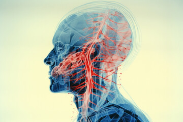 Poster - Simple and clear linear illustration of anatomical structures for medical research papers.