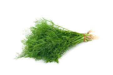 Wall Mural - Fresh dill isolated on white background.