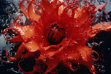 Poster - A hypnotic abstract bloom exuding poison, captivating with its alluring and dangerous charm.