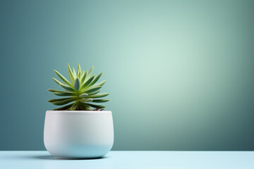 Aufkleber - A minimalistic space featuring a serene succulent, offering calmness in simplicity.