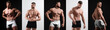 © New Africa - Muscular man in stylish underwear on different backgrounds, collection of photos