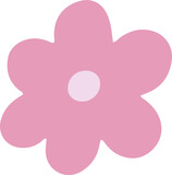 Fototapeta Psy - Flower design element, vector flat illustration.