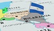 Nicaragua, Managua - national flag pinned on political map - 3D illustration