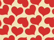 Red love heart seamless pattern illustration. Cute romantic redhearts background print. Valentine's day holiday backdrop texture, romantic wedding design.