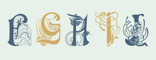 vintage typography alphabets collection 