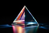 Fototapeta  - Glass 3D prism with refracting light beam