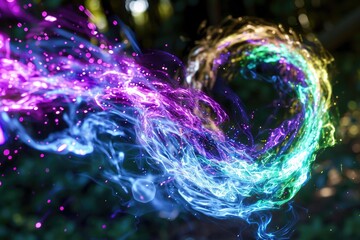 Poster - A close-up view of a swirling pattern in shades of purple and blue. Perfect for adding a touch of abstract beauty to any design or project