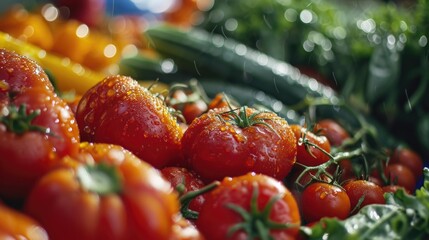 Poster - A pile of tomatoes sitting on top of a table. Perfect for food and cooking-related projects