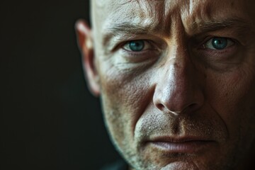 Aufkleber - A close up of a man with a serious expression on his face. Suitable for various applications