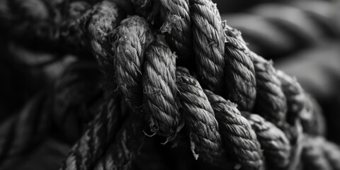 Poster - A black and white photo of a rope. Can be used for various purposes