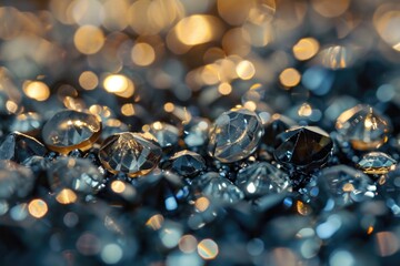 Aufkleber - A stunning close-up view of a bunch of sparkling diamonds. Perfect for luxury and jewelry-related projects