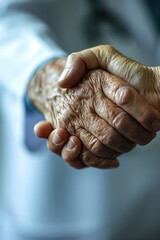 Aufkleber - A close-up image of a person holding another person's hand. This image can be used to depict various themes such as friendship, love, support, unity, or connection