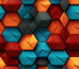 Poster - 3D Hexagon Seamless Patterns