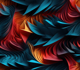 Poster - 3D Geometric Fractals Seamless Patterns
