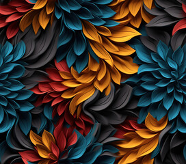 Poster - 3D Geometric Fractals Seamless Patterns