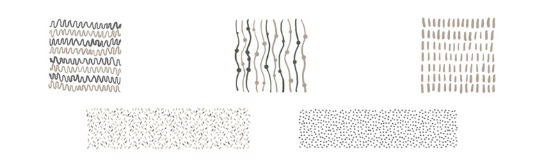 Aufkleber - Hand Drawn Square Seamless Pattern and Doodle Ornate Vector Set
