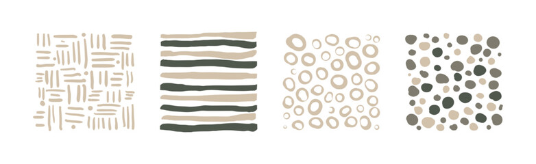 Aufkleber - Hand Drawn Square Seamless Pattern and Doodle Ornate Vector Set