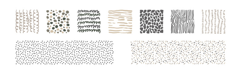 Aufkleber - Hand Drawn Square Seamless Pattern and Doodle Ornate Vector Set