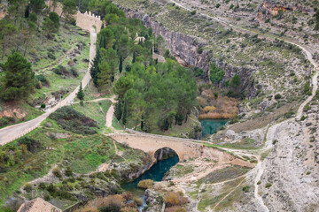 The Tebar Bridge over the Jucar River in Alarcon town