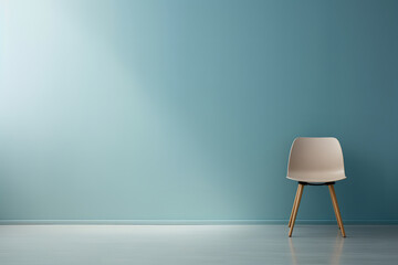 Canvas Print - Minimalistic and tranquil space symbolizing silence - featuring an empty room with a single chair - highlighting the absence of sound.